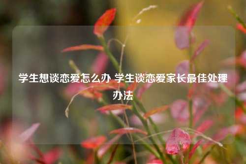 学生想谈恋爱怎么办 学生谈恋爱家长最佳处理办法