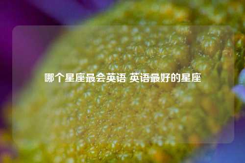 哪个星座最会英语 英语最好的星座