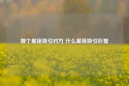 哪个星座吸引对方 什么星座吸引巨蟹