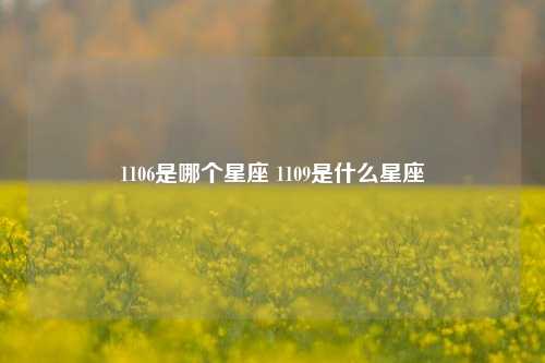 1106是哪个星座 1109是什么星座