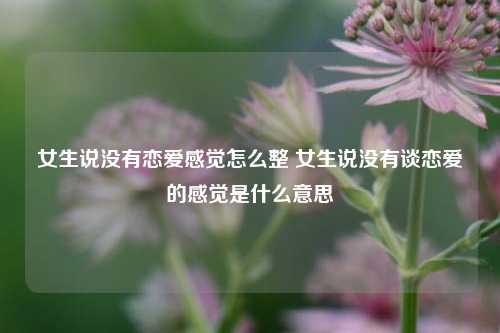 女生说没有恋爱感觉怎么整 女生说没有谈恋爱的感觉是什么意思