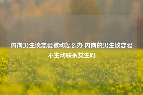 内向男生谈恋爱被动怎么办 内向的男生谈恋爱不主动联系女生吗