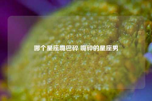 哪个星座嘴巴碎 嘴碎的星座男