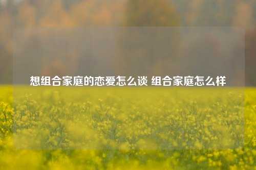 想组合家庭的恋爱怎么谈 组合家庭怎么样