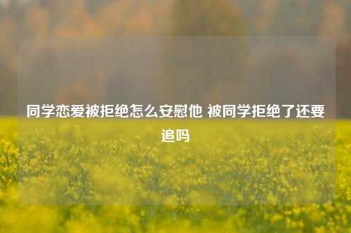 同学恋爱被拒绝怎么安慰他 被同学拒绝了还要追吗