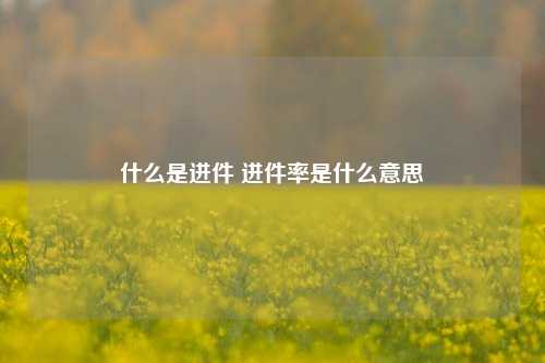 什么是进件 进件率是什么意思