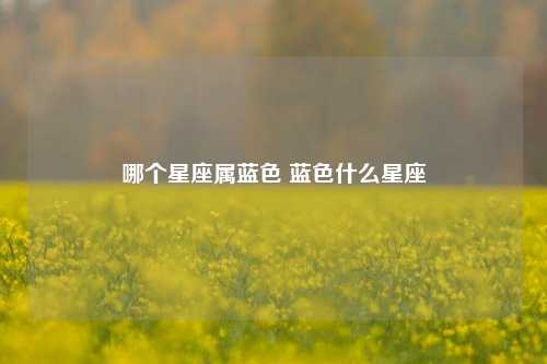 哪个星座属蓝色 蓝色什么星座