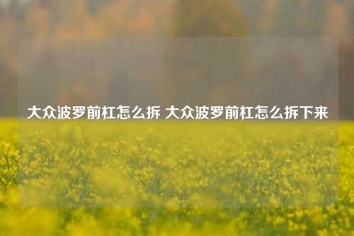 大众波罗前杠怎么拆 大众波罗前杠怎么拆下来