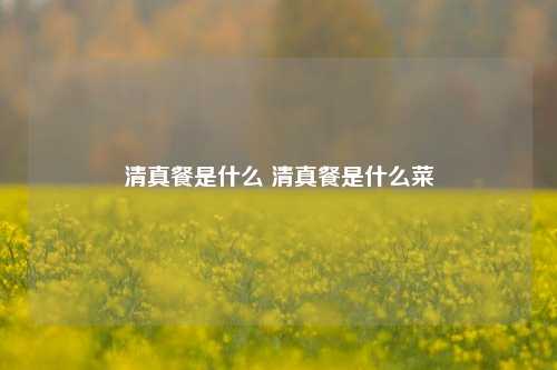 清真餐是什么 清真餐是什么菜