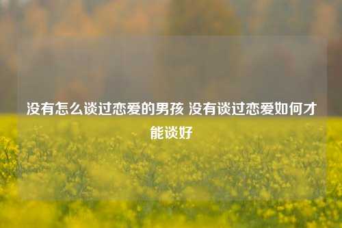 没有怎么谈过恋爱的男孩 没有谈过恋爱如何才能谈好